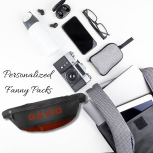 Gestikte rode lederen streep op zwarte lederen Man Heuptasje