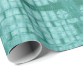 Gestikte Shibori Herhaling Teal Cadeaupapier (Rol Hoek)