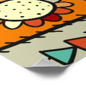 Gestikte stukken stof in patchworkstijl. Etnisch Poster (Hoek)