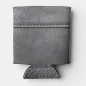 gestikte verfijning: zwart lederen luxe blikjeskoeler (Voorkant)