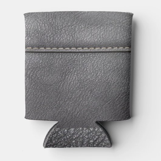 gestikte verfijning: zwart lederen luxe blikjeskoeler (Voorkant)