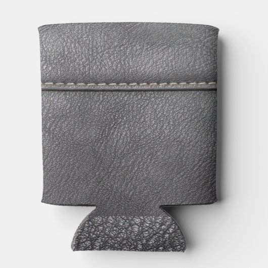 gestikte verfijning: zwart lederen luxe blikjeskoeler (Achterkant)