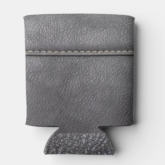 gestikte verfijning: zwart lederen luxe blikjeskoeler (Achterkant)