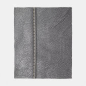 gestikte verfijning: zwart lederen luxe fleece deken (Voorkant)