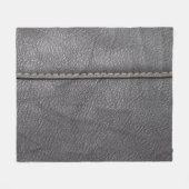 gestikte verfijning: zwart lederen luxe fleece deken (Voorkant (Horizontaal))