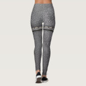 gestikte verfijning: zwart lederen luxe leggings (Achterkant)