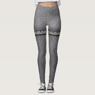 gestikte verfijning: zwart lederen luxe leggings