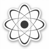 Gestileerd Atoomsymbool Sticker (Voorkant)