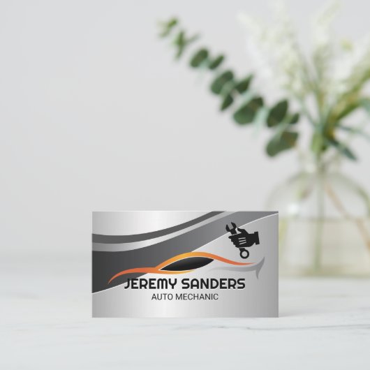 Gestileerd autologo | monteur sleutellogo visitekaartje (Staand voorkant)