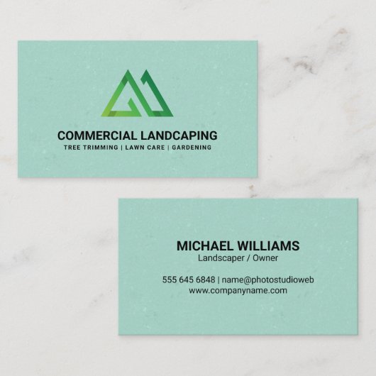 Gestileerd berg groen natuurlijk logo visitekaartje (Voorkant / Achterkant)