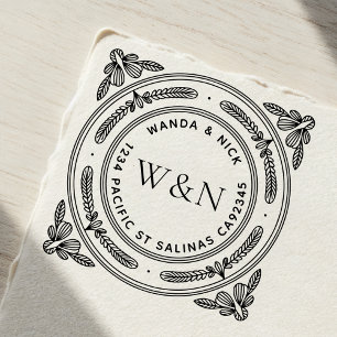 Gestileerd blad retouradres zelfinkende stempel