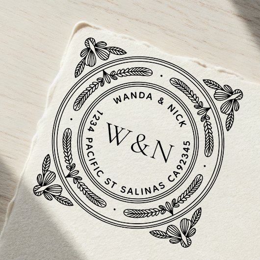Gestileerd blad retouradres zelfinkende stempel