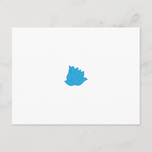 Gestileerd, blauwgroen-blauw bloemontwerp met over briefkaart (Voorkant)