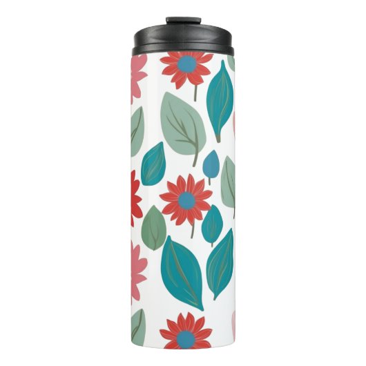 Gestileerd bloemtuinpatroon thermosbeker (Voorkant)