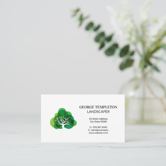 Gestileerd Boomlogo Visitekaartje (Staand voorkant)