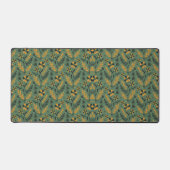 Gestileerd botanisch oranje en zwart bloemmotief bureaumat (Voorkant)