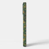 Gestileerd botanisch oranje en zwart bloempatroon Case-Mate iPhone case (Achterkant / Links)