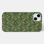 Gestileerd botanisch oranje en zwart bloempatroon Case-Mate iPhone case (Achterkant (horizontaal))