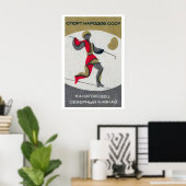 Gestileerd figuur Sovjet-Unie mid-century luciferd Poster (Thuiskantoor)