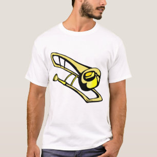 gestileerd geel afbeelding met trombone t-shirt