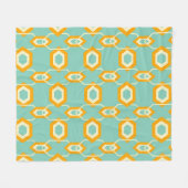 Gestileerd geometrisch patroon in vette oranje zes fleece deken (Voorkant (Horizontaal))