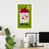 Gestileerd glimlachend gezicht Tsjecho-Slowakije j Poster (Thuiskantoor)