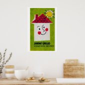 Gestileerd glimlachend gezicht Tsjecho-Slowakije j Poster (Keuken)