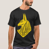 Gestileerd gouden embleem van een Anubis T-shirt (Voorkant)