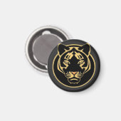Gestileerd gouden tijgerlogo-ontwerp magneet (Voorkant / Achterkant)