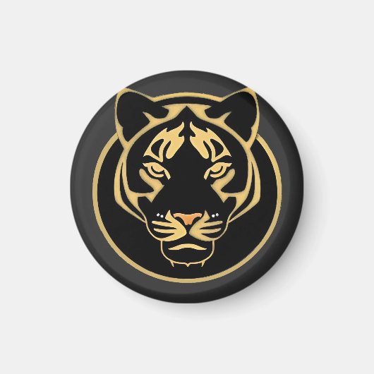 Gestileerd gouden tijgerlogo-ontwerp magneet (Voorkant)
