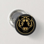 Gestileerd gouden tijgerlogo-ontwerp ronde button 3,2 cm (Voorkant /achterkant)