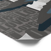 Gestileerd grijs varenblad poster (Hoek)