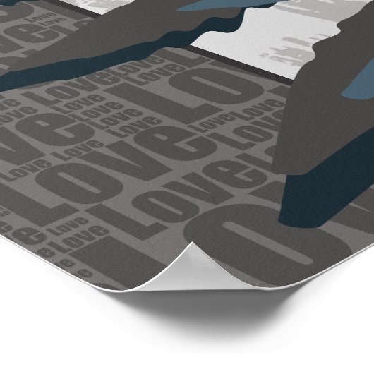 Gestileerd grijs varenblad poster (Hoek)