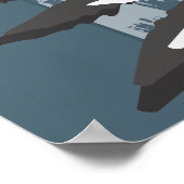 Gestileerd grijs varenblad poster (Hoek)