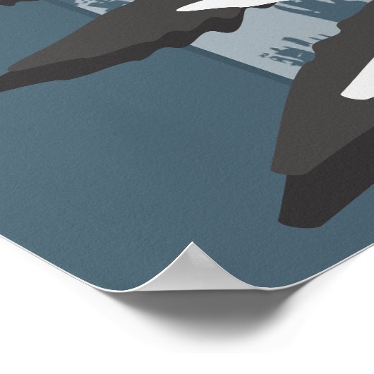 Gestileerd grijs varenblad poster (Hoek)