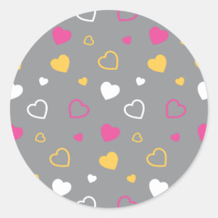 Gestileerd hartpatroon 3 ronde sticker