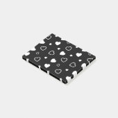 Gestileerd hartpatroon 5 post-it® notes (Schuin)
