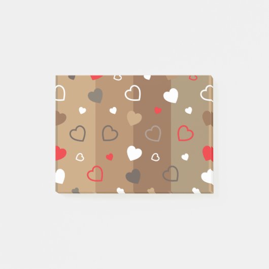 Gestileerd hartpatroon 9 post-it® notes (Voorkant)