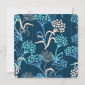 Gestileerd Hydrangea Bloemmotief - Elegant Blauw Feestdagenkaart (Voorkant)
