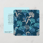 Gestileerd Hydrangea Bloemmotief - Elegant Blauw Feestdagenkaart (Voorkant / Achterkant)