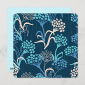 Gestileerd Hydrangea Bloempatroon - Elegant Blauw Feestdagenkaart (Voorkant / Achterkant)