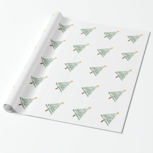 Gestileerd kerstboom inpakpapier