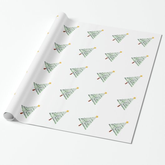 Gestileerd kerstboom inpakpapier (Uitgerold)