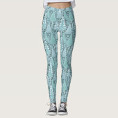 Gestileerd kustkerstboompatroon #6 ID1009 Leggings (Voorkant)