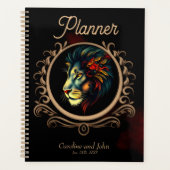 Gestileerd Leeuwenkopportret in Mandala Frame Planner (Voorkant)