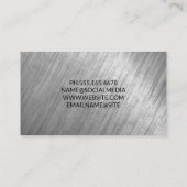 Gestileerd Leeuwenlogo | Metaal Textuur Achtergron Visitekaartje (Achterkant)