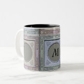 gestileerd Lijst Damask Monogrammed Mok 3 (Voorkant links)