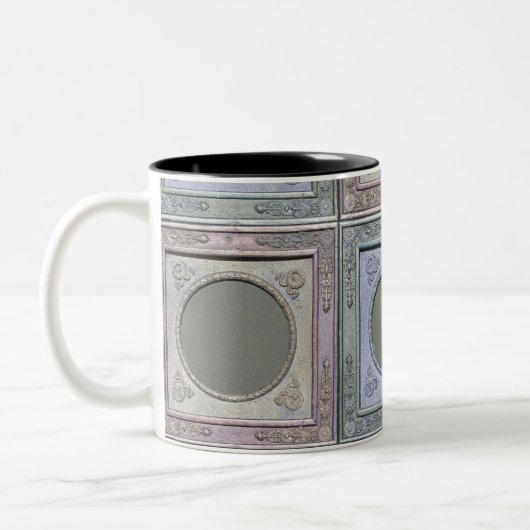  gestileerd Lijst Damask Monogrammed Mok 3 (Links)