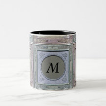  gestileerd Lijst Damask Monogrammed Mok 3