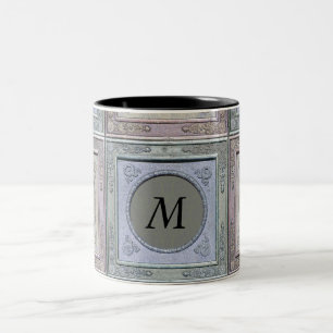 gestileerd Lijst Damask Monogrammed Mok 3